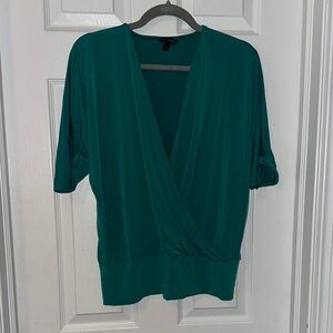 Banana Republic Green Wrap Blouse Relaxed Fit